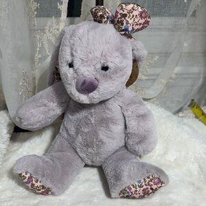 Snuggle bunny lavender with floral bow stuffy